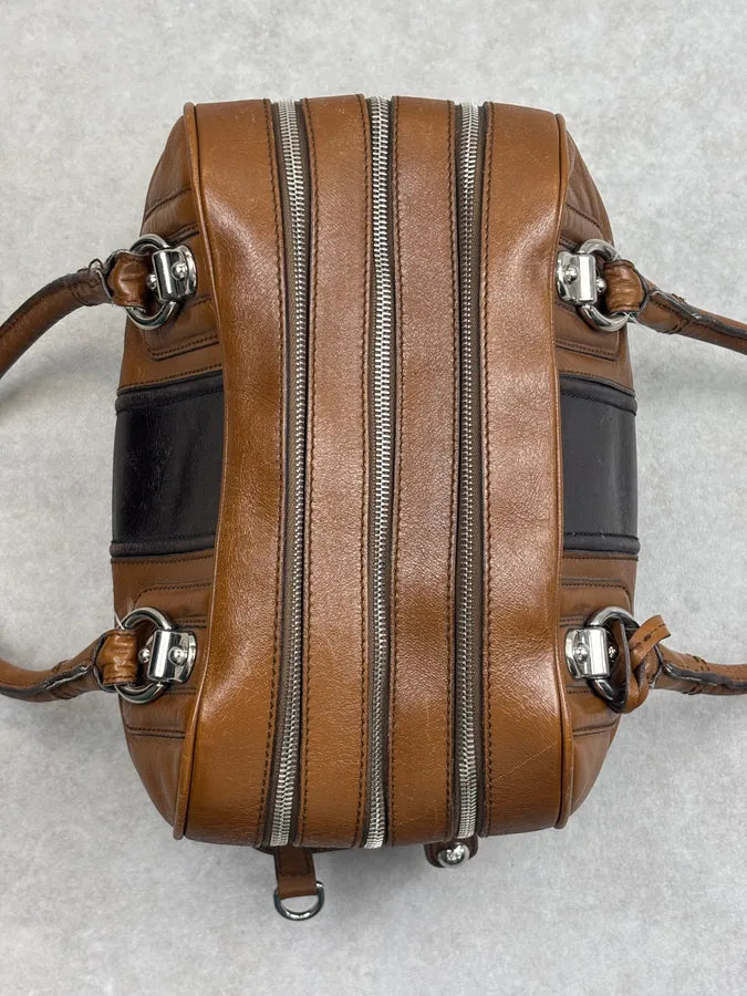 AW2010 Dolce & Gabbana Brown Leather Multi-Zip Handle Bag VqBKJil 14