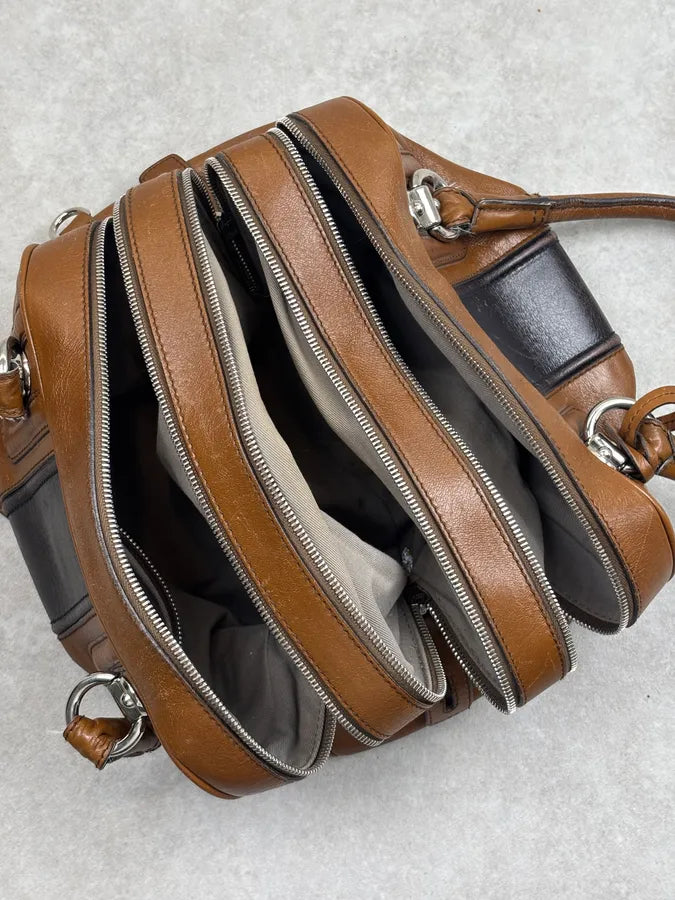 AW2010 Dolce & Gabbana Brown Leather Multi-Zip Handle Bag VqBKJil 15