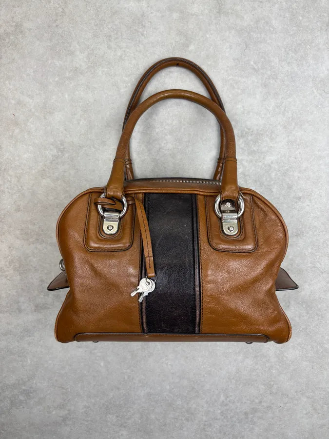 AW2010 Dolce & Gabbana Brown Leather Multi-Zip Handle Bag VqBKJil 11