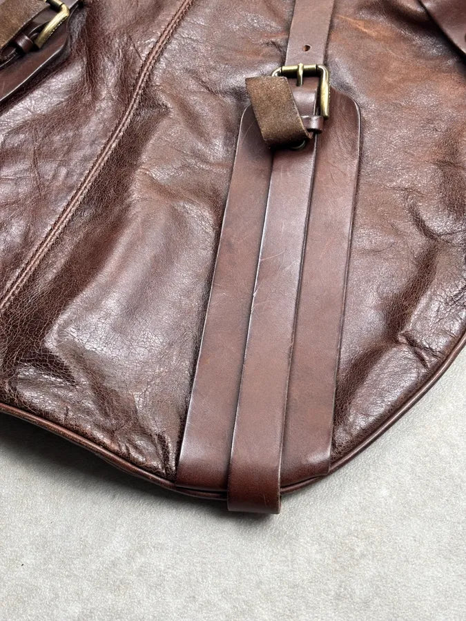 SS2003 Dolce & Gabbana Brown Leather Multi-Pocket Shoulder Bag ejLMVgB 6