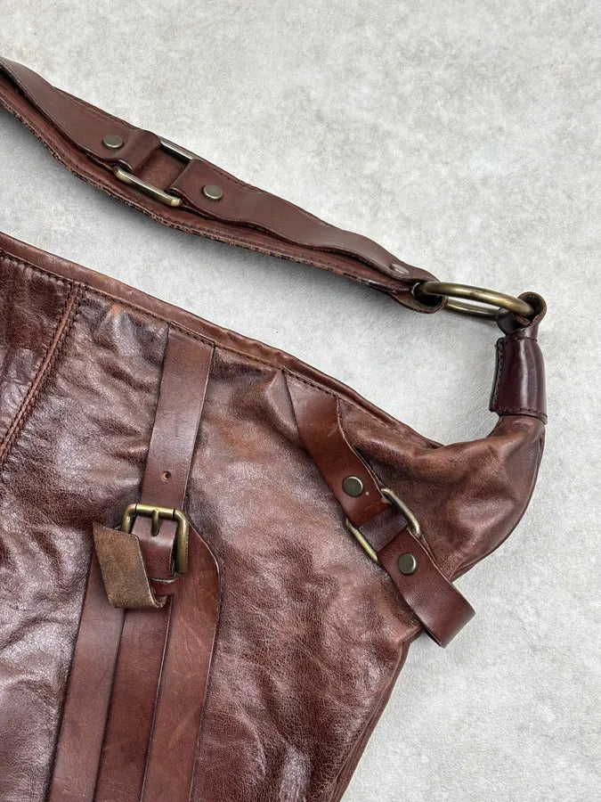 SS2003 Dolce & Gabbana Brown Leather Multi-Pocket Shoulder Bag ejLMVgB 4