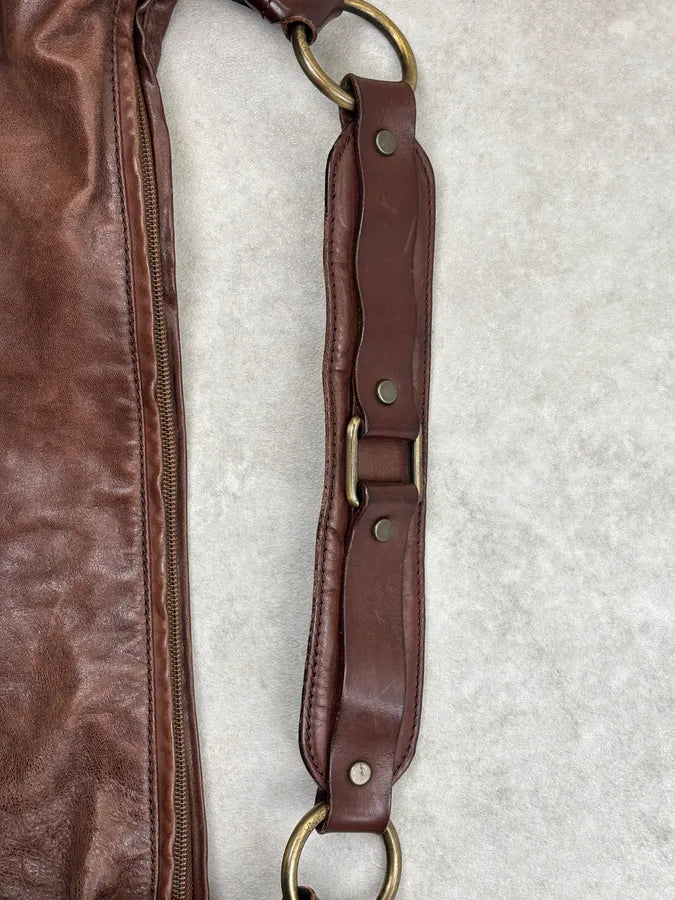 SS2003 Dolce & Gabbana Brown Leather Multi-Pocket Shoulder Bag ejLMVgB 11
