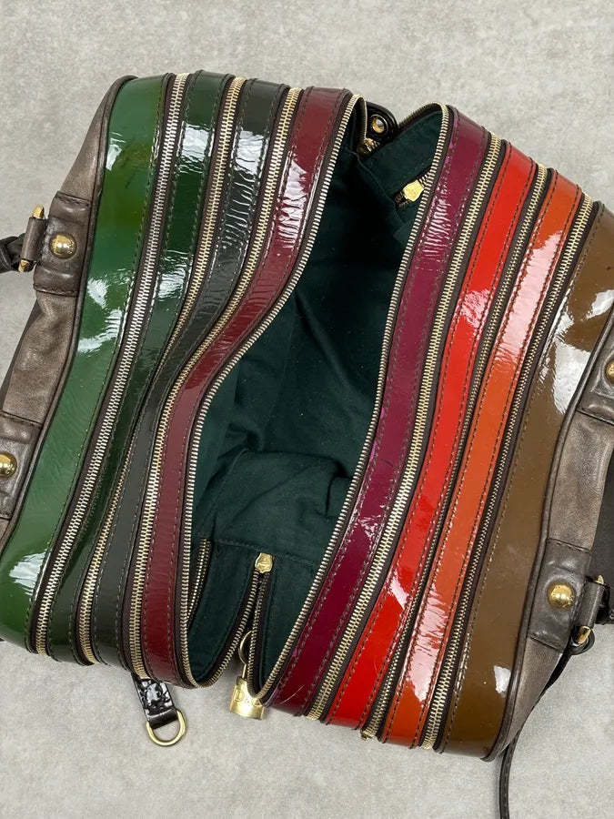 AW2010 Dolce & Gabbana Multicolor Leather Multi-Zip Shoulder Bag Nvebgfo 12