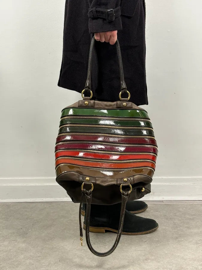 AW2010 Dolce & Gabbana Multicolor Leather Multi-Zip Shoulder Bag Nvebgfo 1