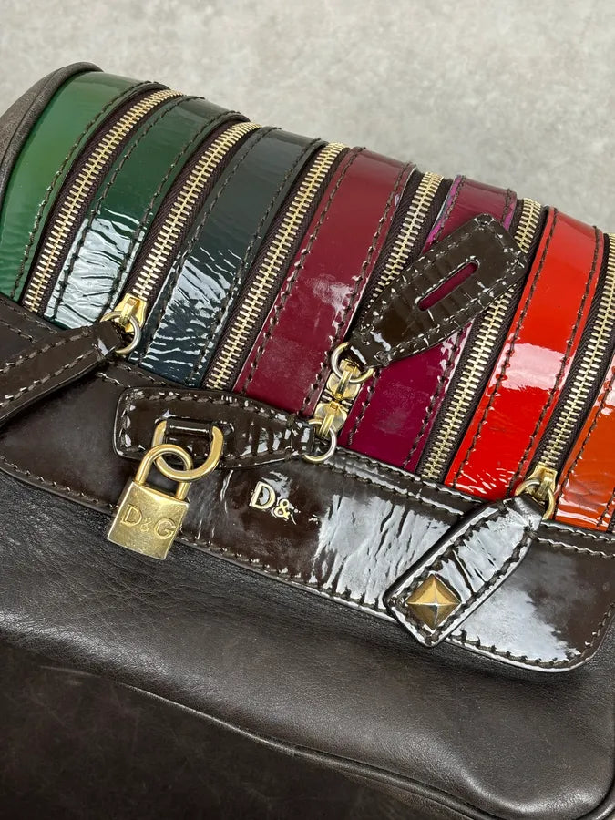 AW2010 Dolce & Gabbana Multicolor Leather Multi-Zip Shoulder Bag Nvebgfo 11