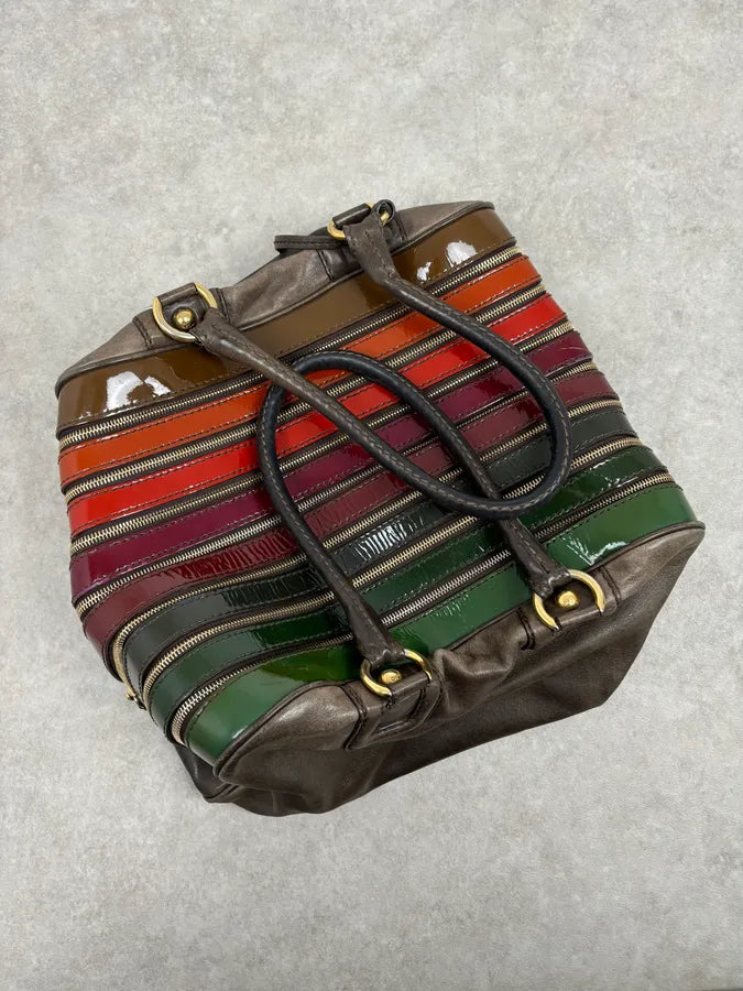 AW2010 Dolce & Gabbana Multicolor Leather Multi-Zip Shoulder Bag Nvebgfo 0