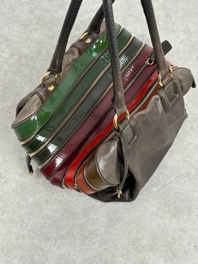 AW2010 Dolce & Gabbana Multicolor Leather Multi-Zip Shoulder Bag Nvebgfo 6