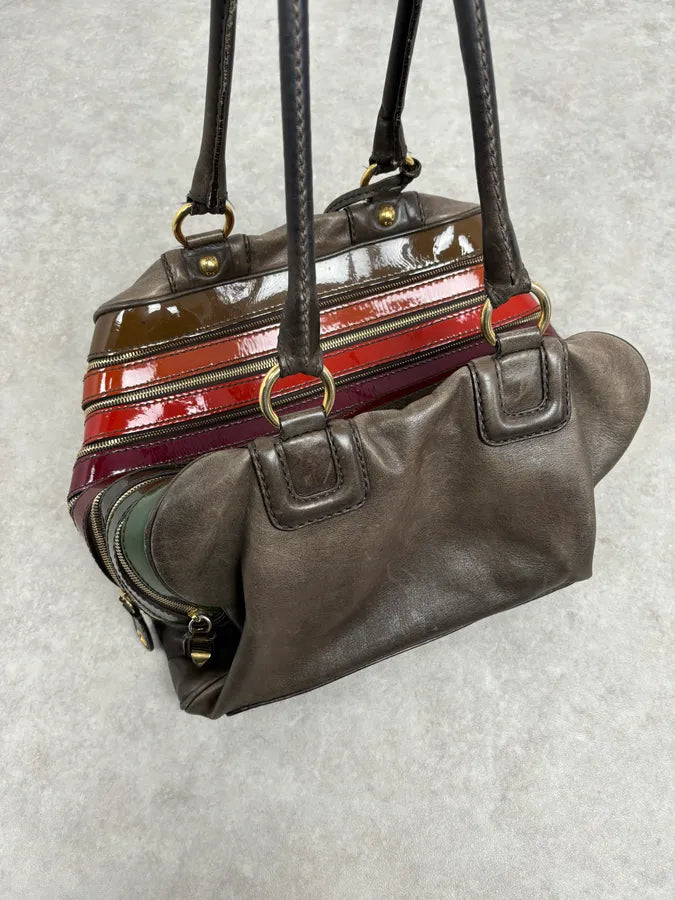 AW2010 Dolce & Gabbana Multicolor Leather Multi-Zip Shoulder Bag Nvebgfo 4
