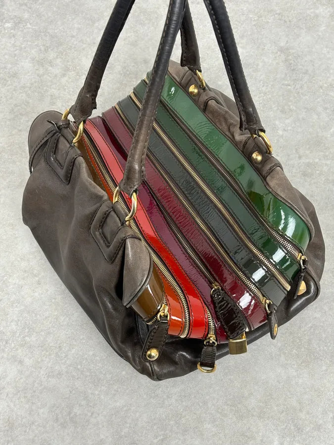 AW2010 Dolce & Gabbana Multicolor Leather Multi-Zip Shoulder Bag Nvebgfo 5