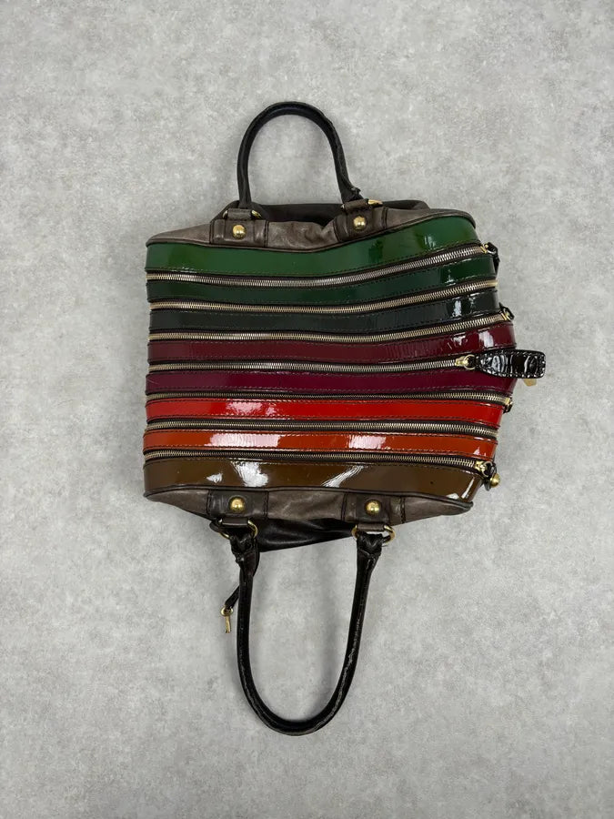 AW2010 Dolce & Gabbana Multicolor Leather Multi-Zip Shoulder Bag Nvebgfo 2