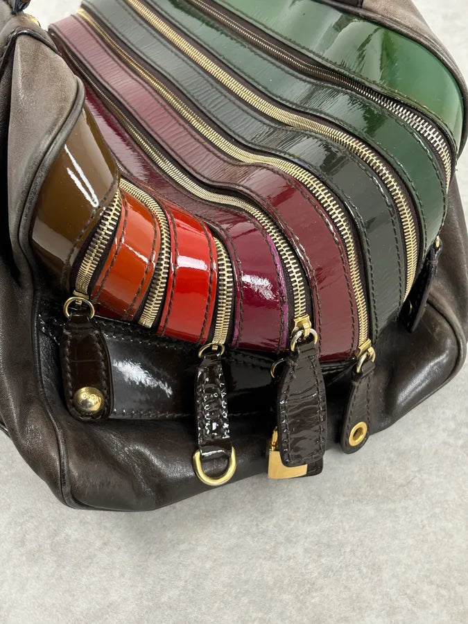 AW2010 Dolce & Gabbana Multicolor Leather Multi-Zip Shoulder Bag Nvebgfo 7