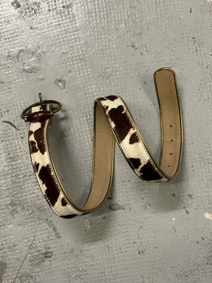 2000s Dolce & Gabbana Brown Pony Hair Leather Cowhide Belt fKqvEbU 6