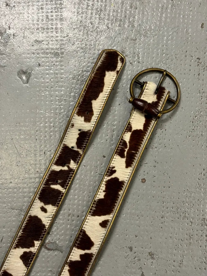 2000s Dolce & Gabbana Brown Pony Hair Leather Cowhide Belt fKqvEbU 3