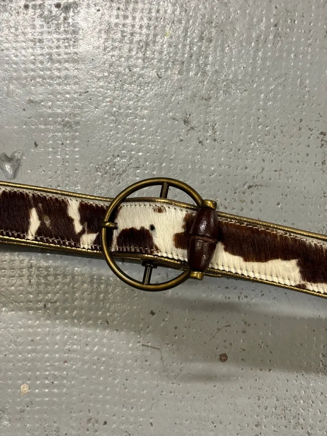 2000s Dolce & Gabbana Brown Pony Hair Leather Cowhide Belt fKqvEbU 2