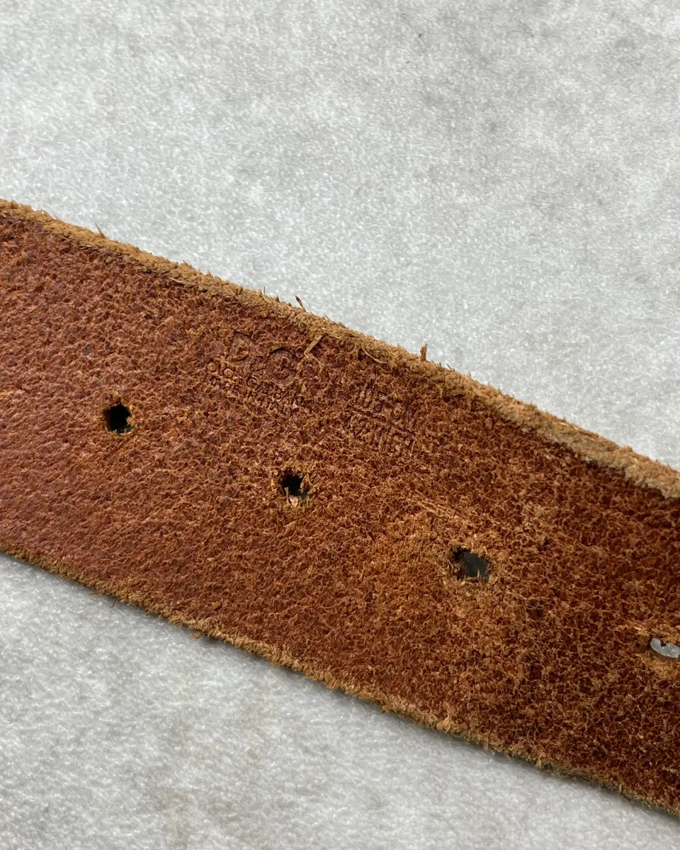 Dolce & Gabbana Brown Leather Studded Belt VlISeap 7