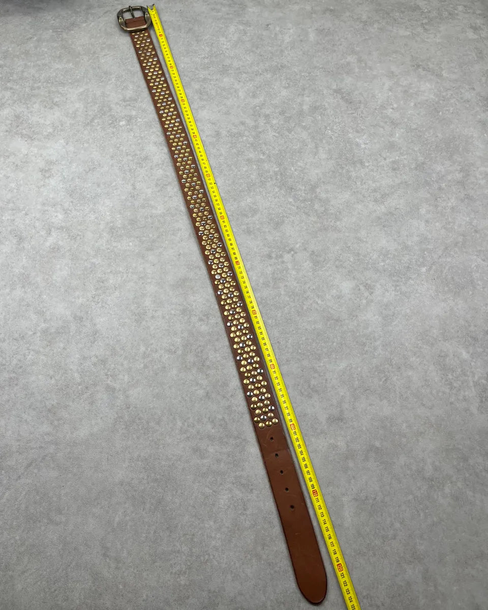 Dolce & Gabbana Brown Leather Studded Belt VlISeap 8