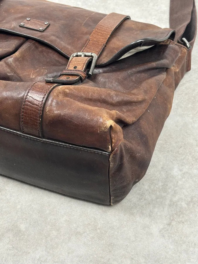 AW2008 Dolce & Gabbana Brown Leather Vintage Messenger Bag tuhAESY 5