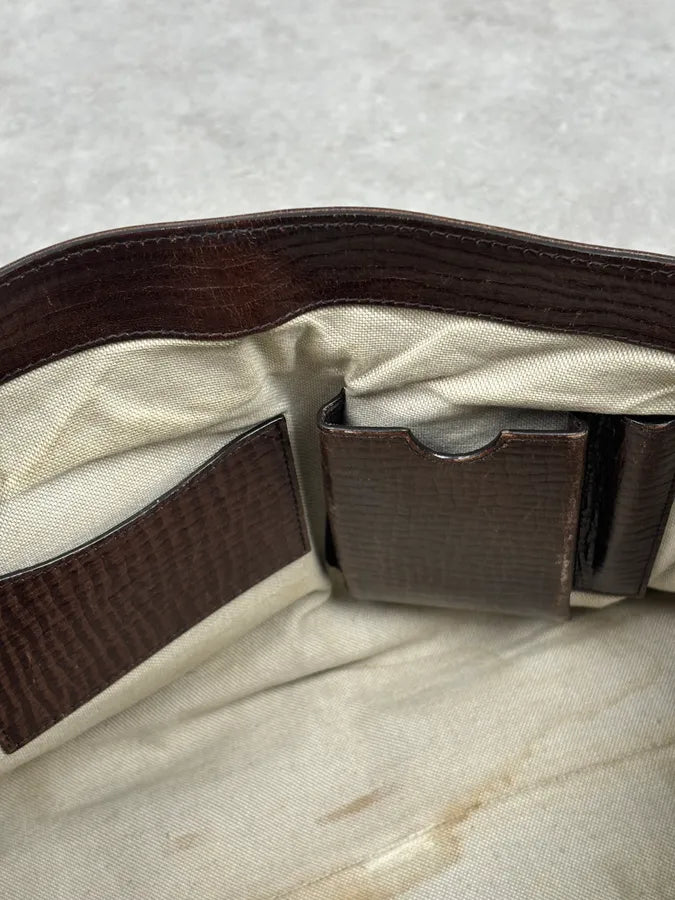 AW2008 Dolce & Gabbana Brown Leather Vintage Messenger Bag tuhAESY 12