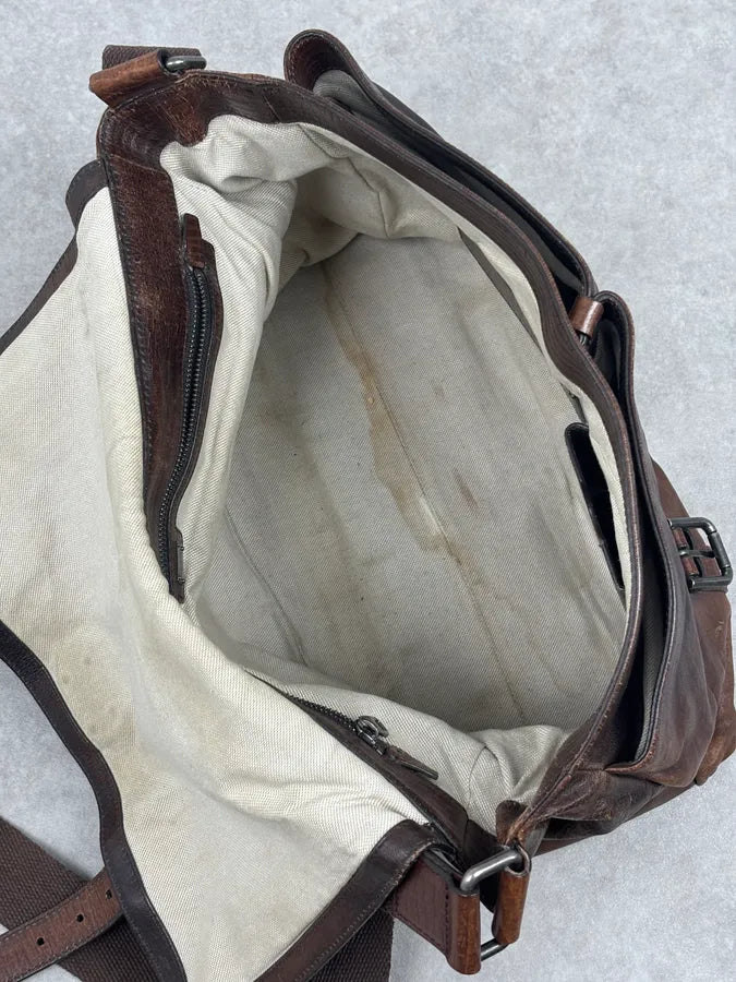 AW2008 Dolce & Gabbana Brown Leather Vintage Messenger Bag tuhAESY 11