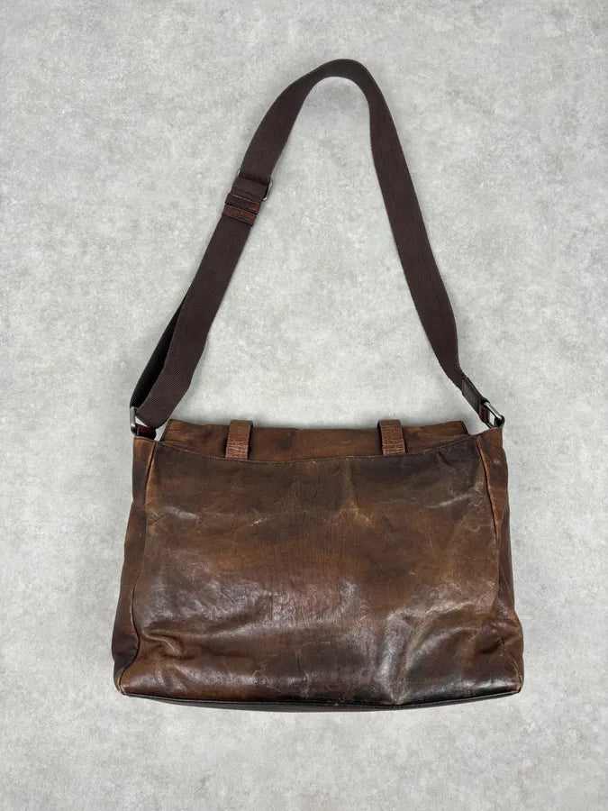 AW2008 Dolce & Gabbana Brown Leather Vintage Messenger Bag tuhAESY 6
