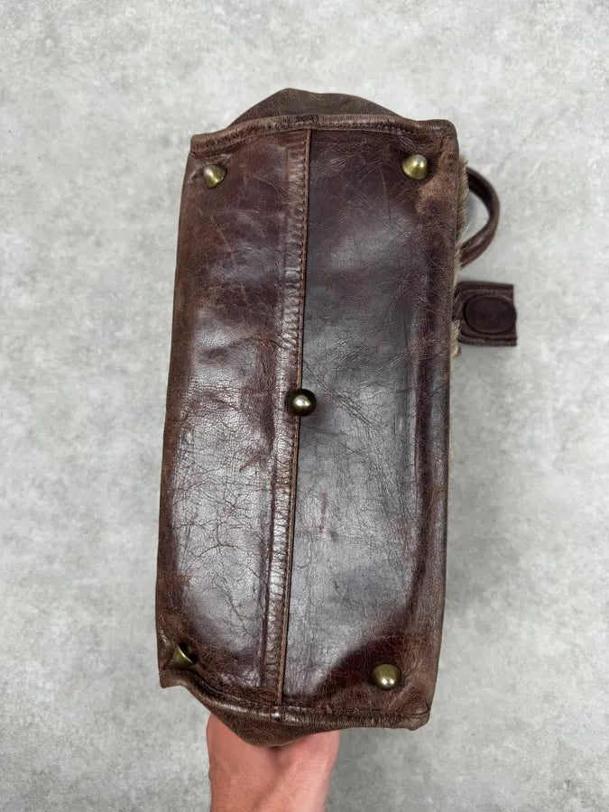 2000s Dolce & Gabbana Brown Multi-Pocket Fur Handle Bag dsyIKYn 11