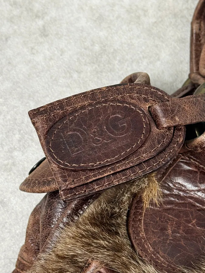 2000s Dolce & Gabbana Brown Multi-Pocket Fur Handle Bag dsyIKYn 10