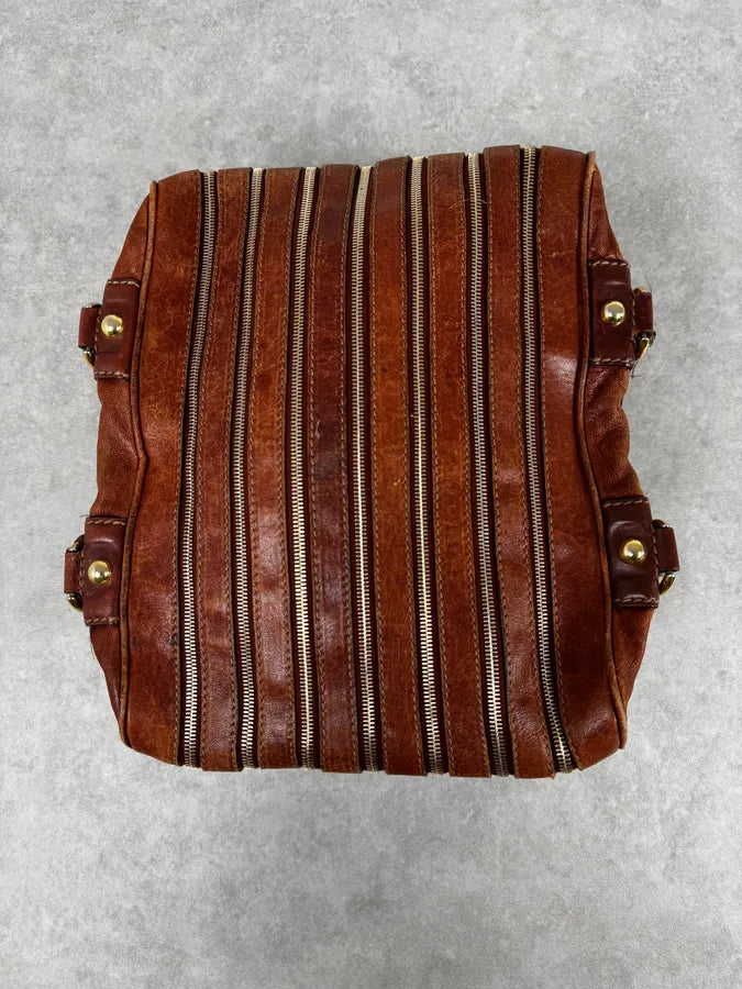 AW2010 Dolce & Gabbana Brown Multi Zip Leather Lily Bag RIOQyTK 4