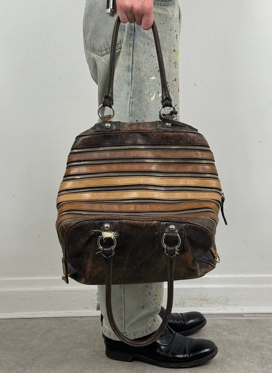 AW2010 Dolce & Gabbana Brown Multi Zip Lily Bag JiPwYJT 0