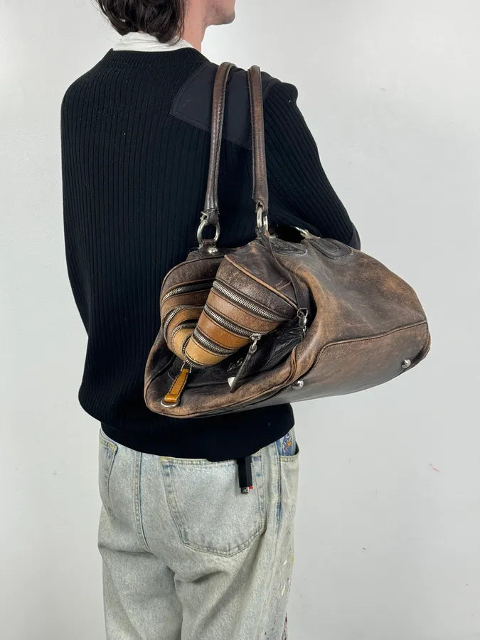 AW2010 Dolce & Gabbana Brown Multi Zip Lily Bag JiPwYJT 2