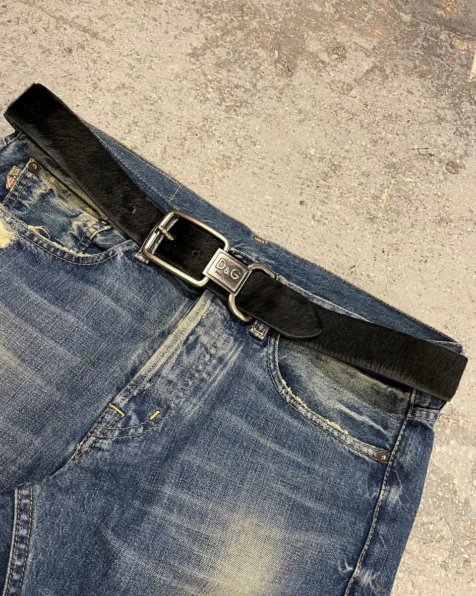 Dolce & Gabbana Brown Pony Hair Leather Belt oDxwVSN 0