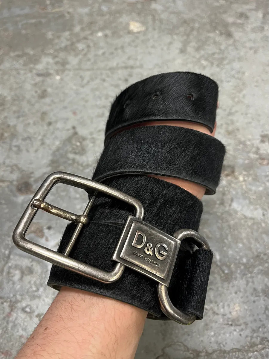 Dolce & Gabbana Brown Pony Hair Leather Belt oDxwVSN 1