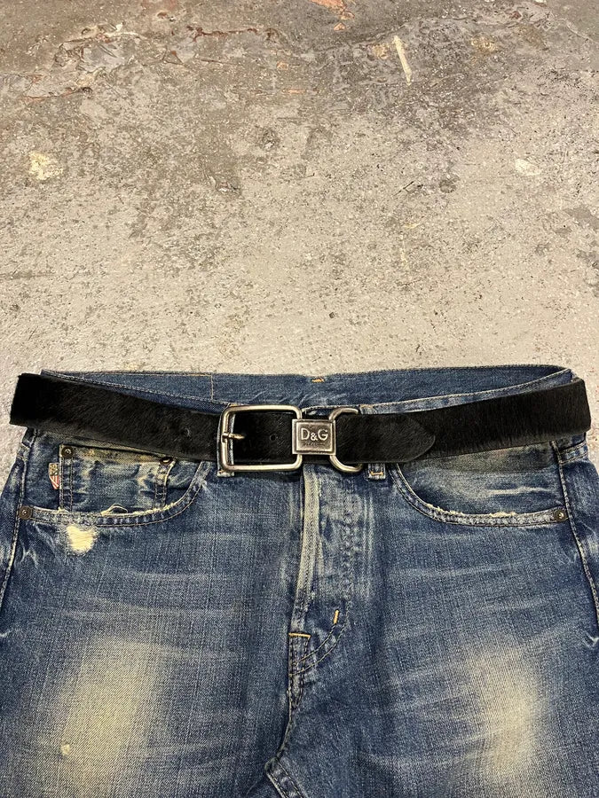 Dolce & Gabbana Brown Pony Hair Leather Belt oDxwVSN 2