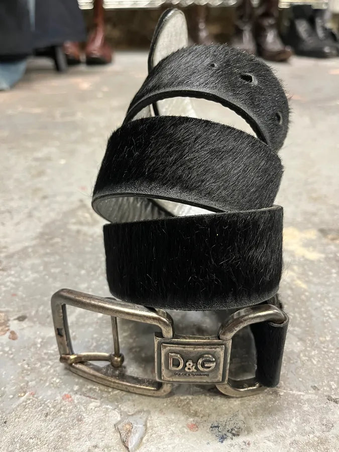 Dolce & Gabbana Brown Pony Hair Leather Belt oDxwVSN 3