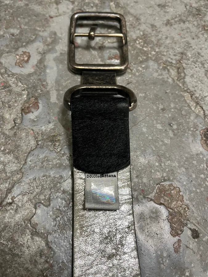 Dolce & Gabbana Brown Pony Hair Leather Belt oDxwVSN 6