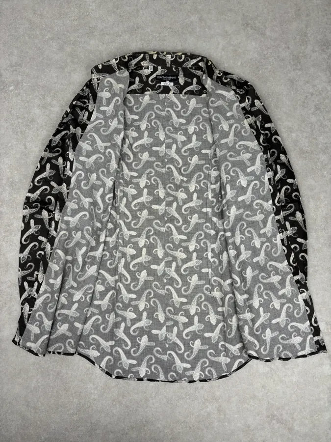 2010s Dolce & Gabbana Brown Paisley Shirt uWBrZPK 6