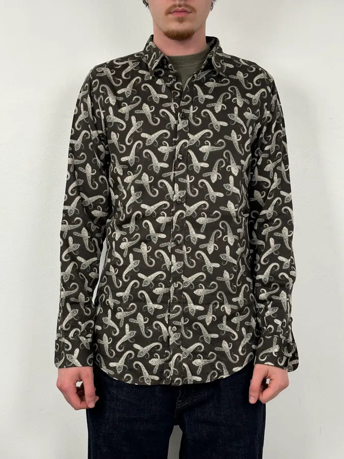 2010s Dolce & Gabbana Brown Paisley Shirt uWBrZPK 1