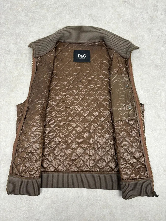 2000s Dolce & Gabbana Brown Quilted Nylon Vest GdATYBu 6