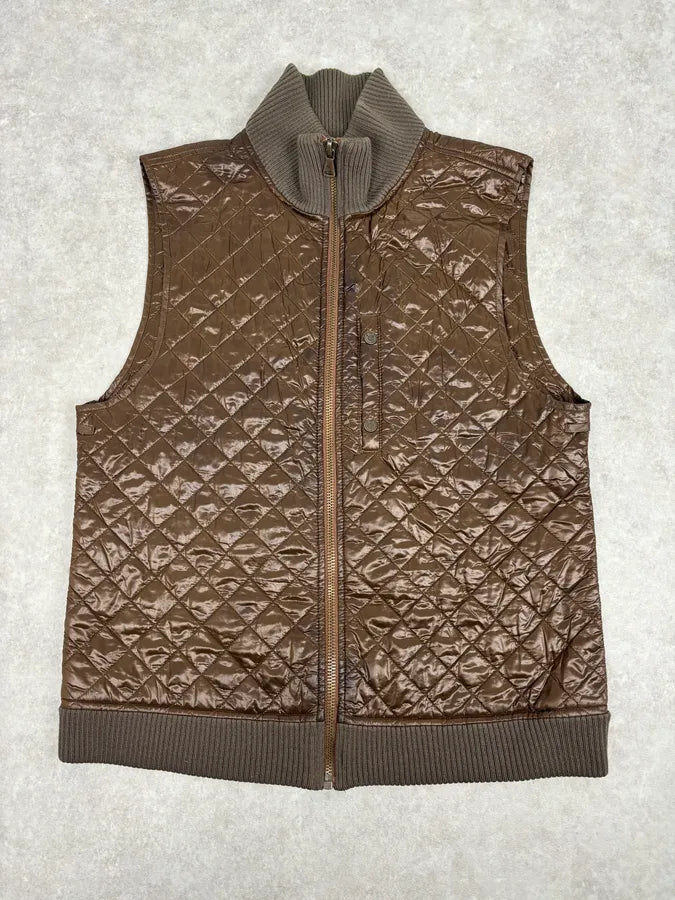 2000s Dolce & Gabbana Brown Quilted Nylon Vest GdATYBu 0