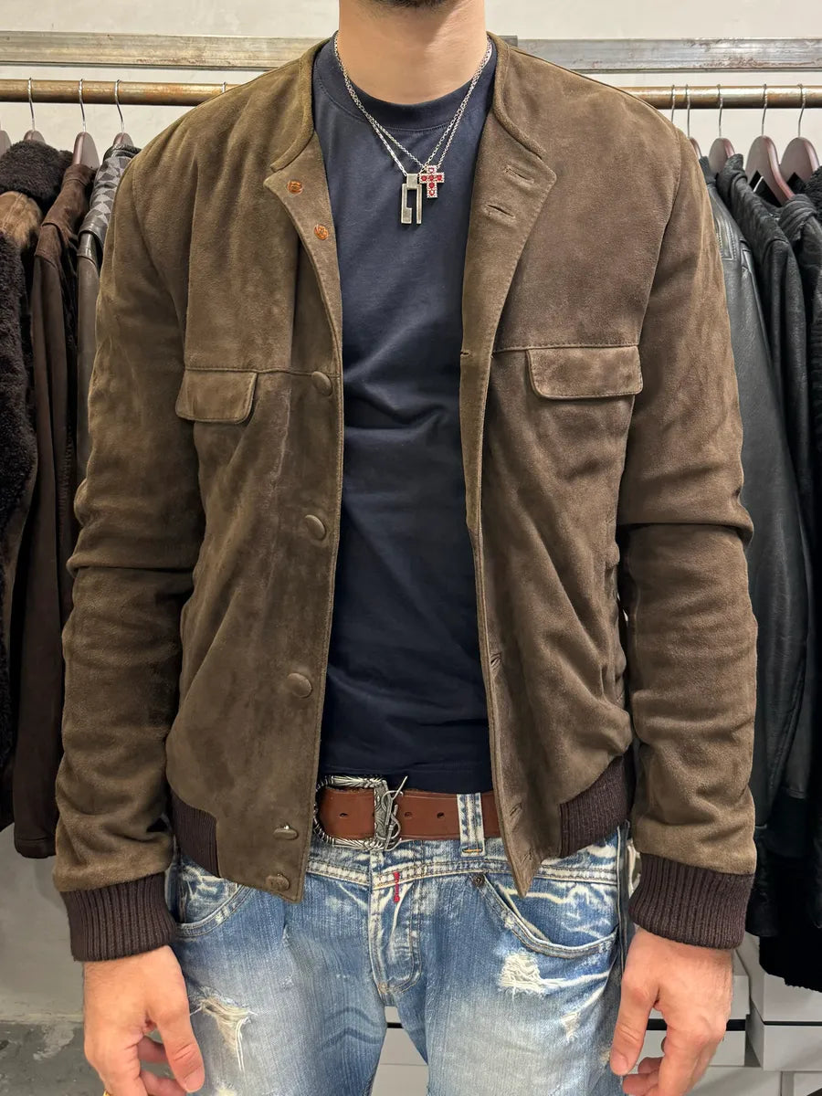 Dolce & Gabbana Brown Suede Simple Jacket fRKhQyw 1