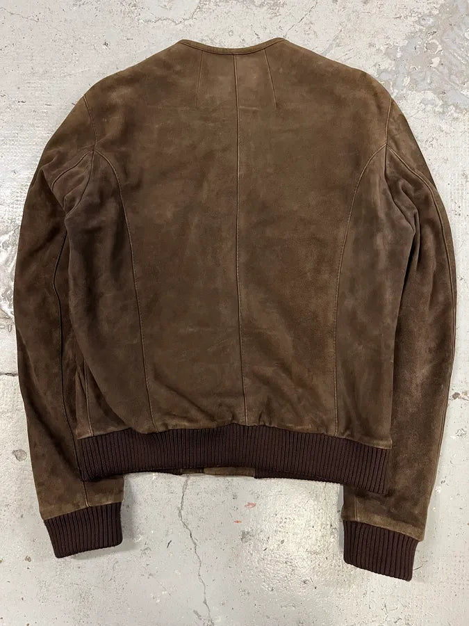 Dolce & Gabbana Brown Suede Simple Jacket fRKhQyw 3