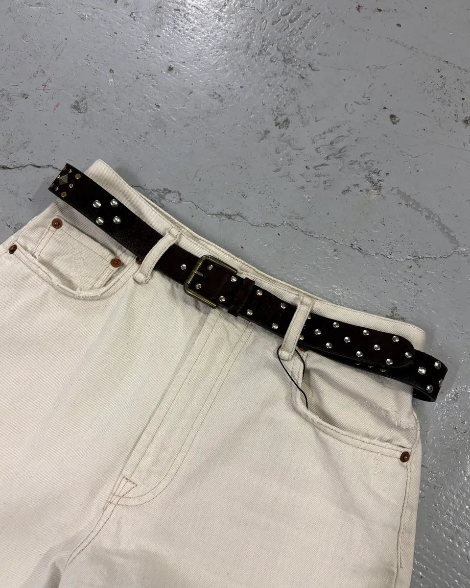 Dolce & Gabbana Brown Suede Studded Belt mfcMisv 1