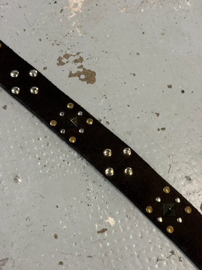 Dolce & Gabbana Brown Suede Studded Belt mfcMisv 4