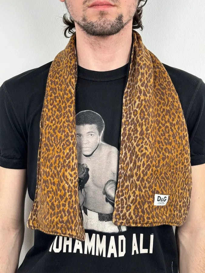 SS1999 Dolce & Gabbana Brown Wool Leopard Scarf oXBRAjS 1