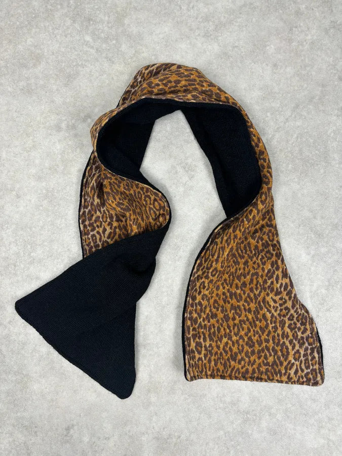 SS1999 Dolce & Gabbana Brown Wool Leopard Scarf oXBRAjS 4