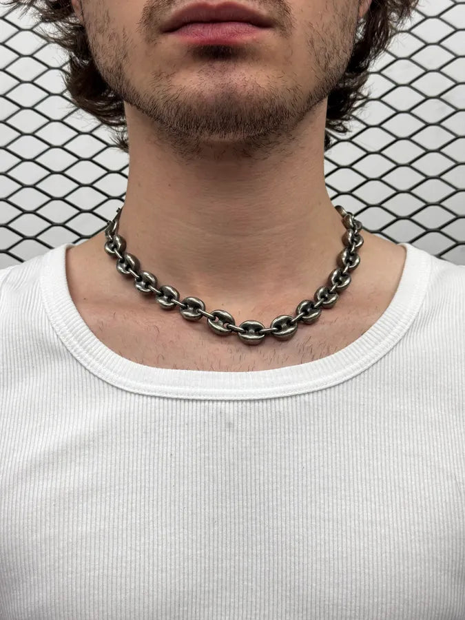 Dolce & Gabbana Brutalist Coffee Bean Stainless Steel Necklace BbxkItJ 1