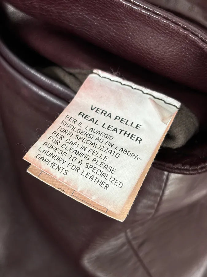 1990s Dolce & Gabbana Burgundy Leather Long Coat  lnIxYhv 10