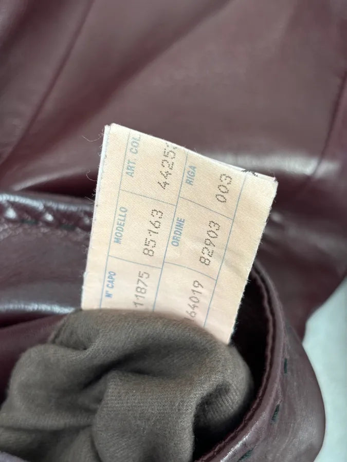 1990s Dolce & Gabbana Burgundy Leather Long Coat  lnIxYhv 12