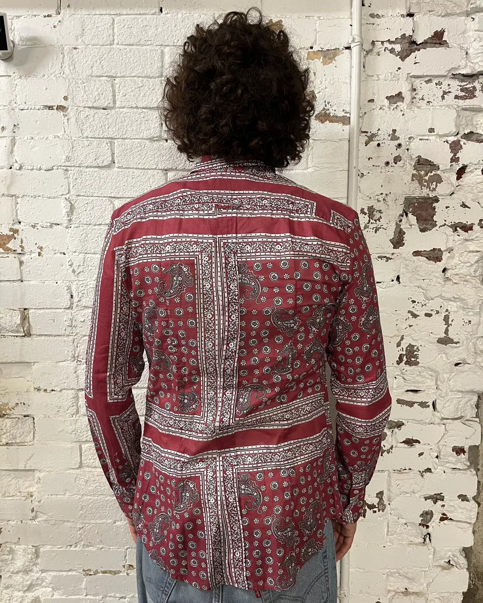 Dolce & Gabbana Burgundy Paisley Bandana Print Shirt VeTuCep 2