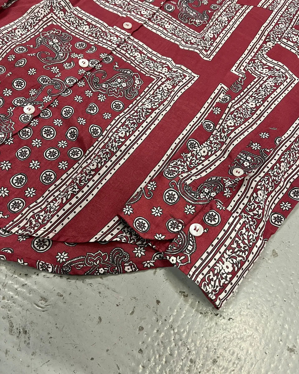 Dolce & Gabbana Burgundy Paisley Bandana Print Shirt VeTuCep 5