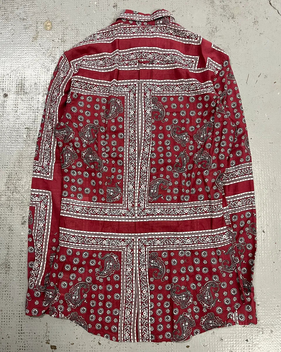 Dolce & Gabbana Burgundy Paisley Bandana Print Shirt VeTuCep 6